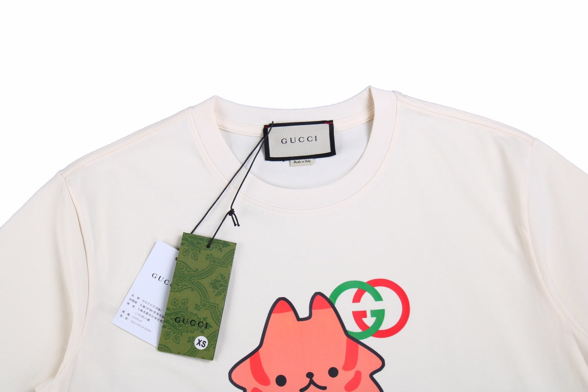 Gucci Cat Graphic T-Shirt (Cream)