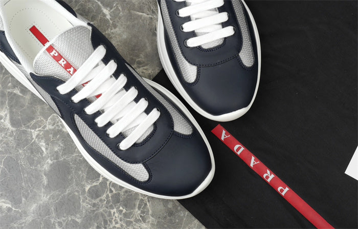 PRADA AMERICA'S CUP LEATHER NAVY SILVER