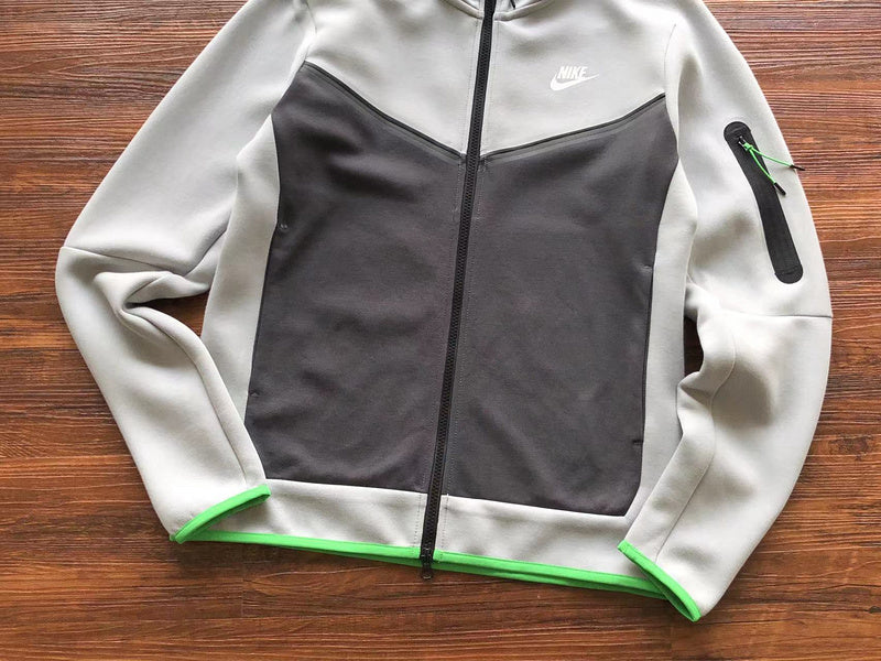 NIKE TECH FLEECE HOODIE x GREY/BLACK/GREEN