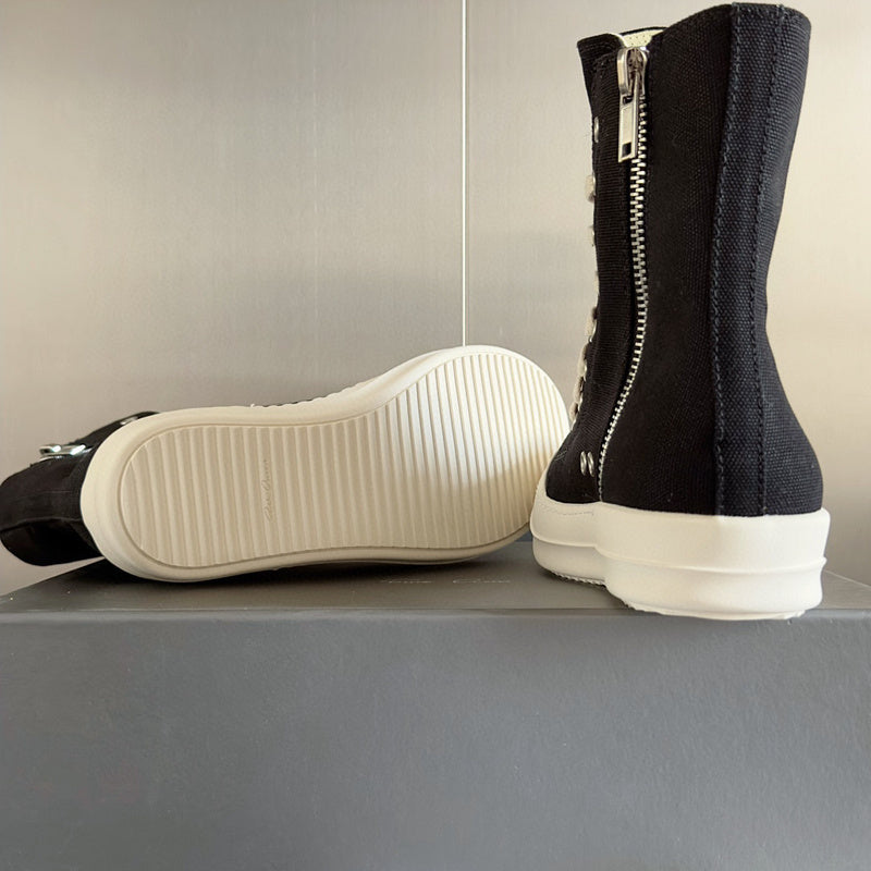 Rick Owens Black High-Top Sneakers