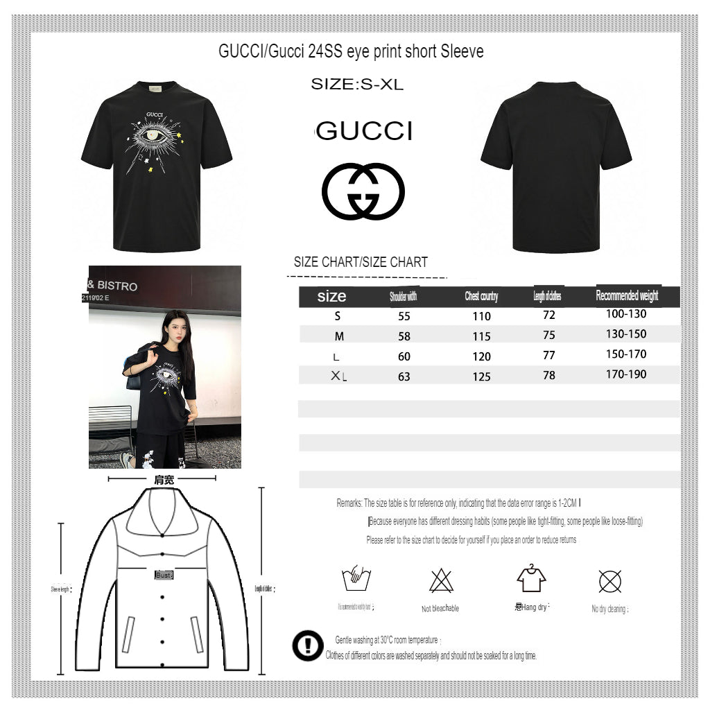 Gucci Mystical Eye Graphic Black T-Shirt