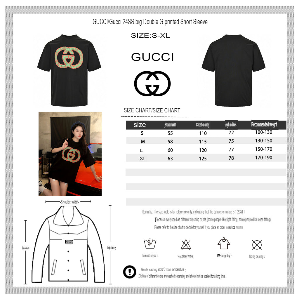 Gucci Multicolor Interlocking G Logo Black T-Shirt