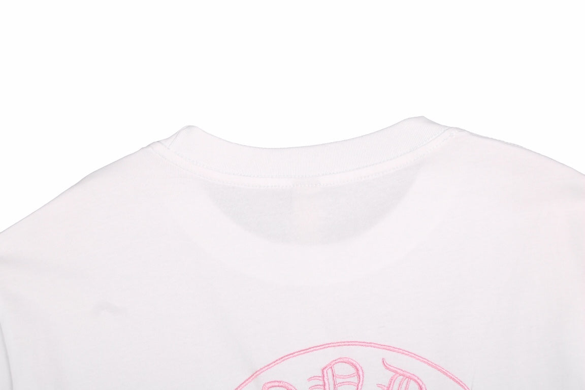 CHROME HEARTS HORSE SHOE LOGO T-SHIRT WHITE PINK