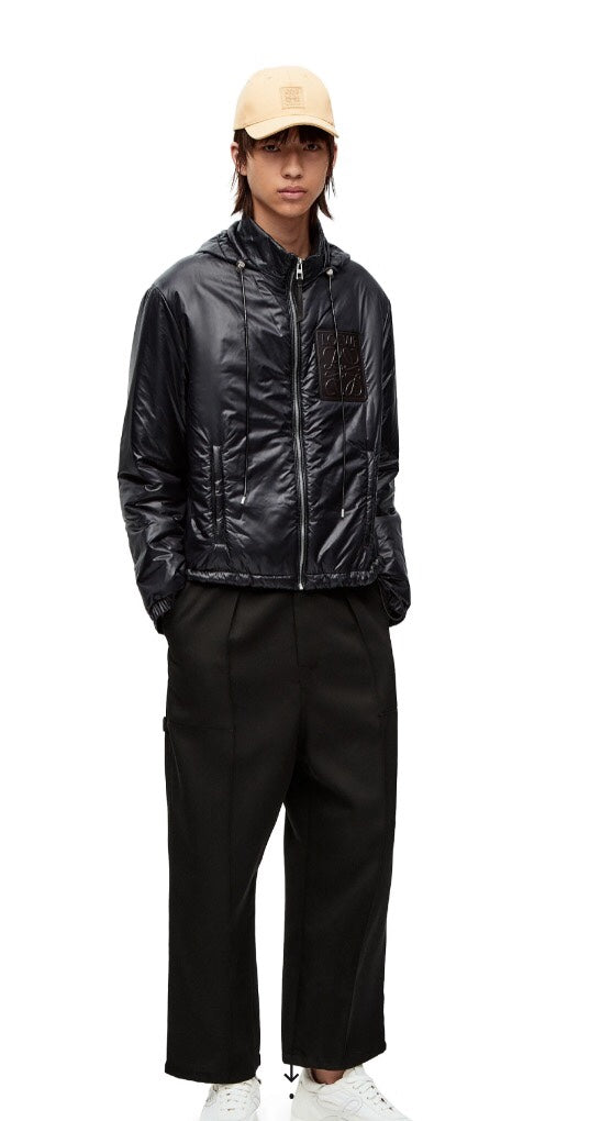 Loewe Hooded Puffer Jacket - Shiny Black