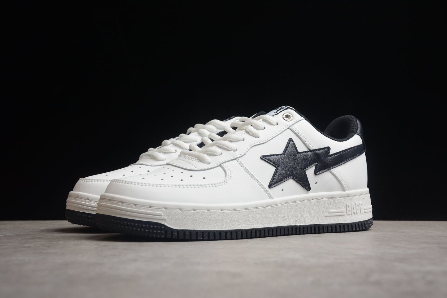 BAPE STA Low-Top White and Black Sneakers