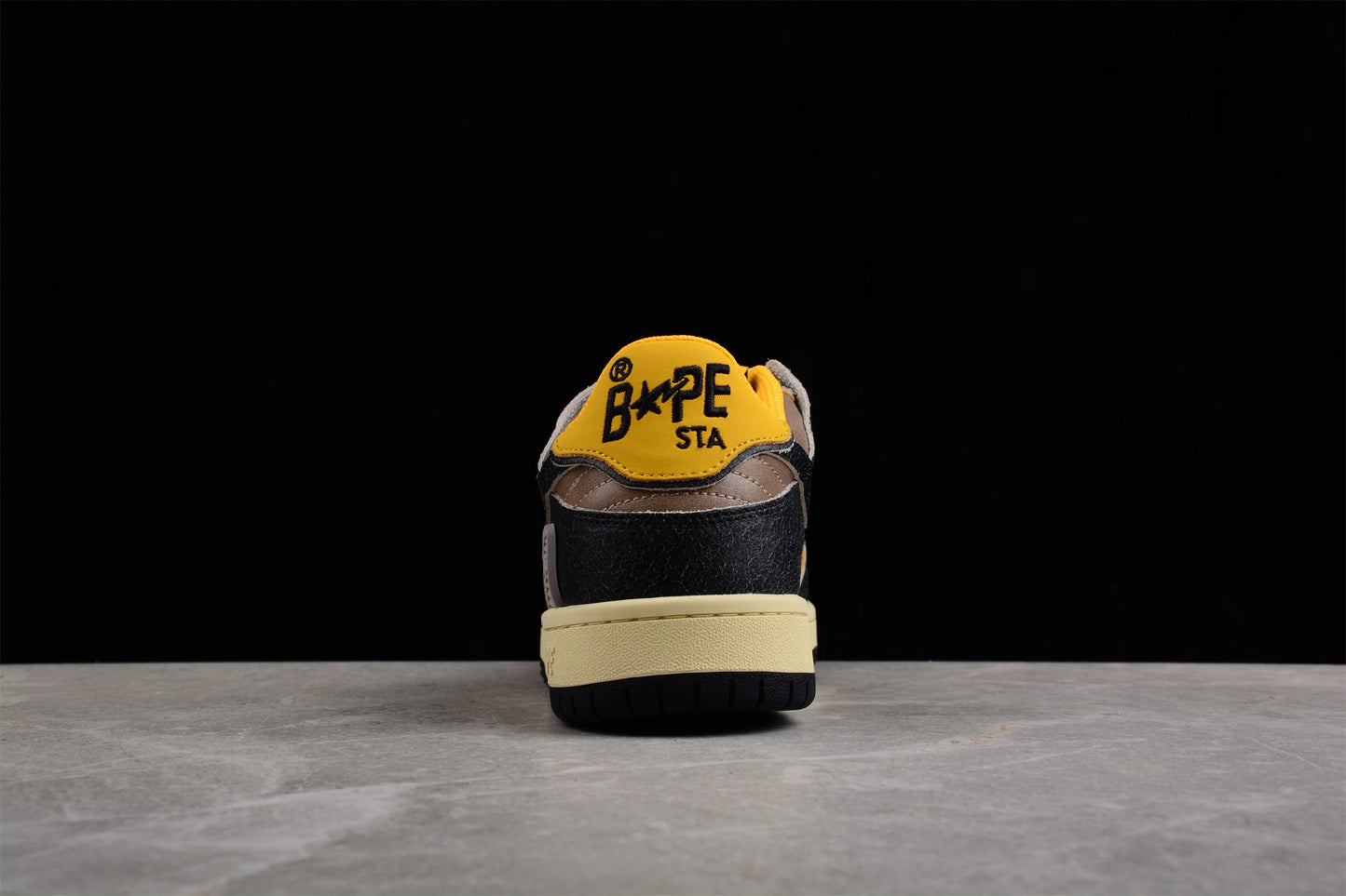 BAPE STA Low Top Sneakers in Black and Yellow