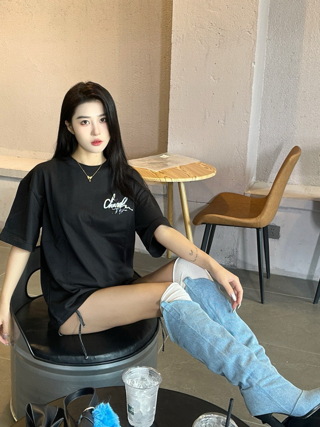 Chanel Signature Logo Black T-Shirt