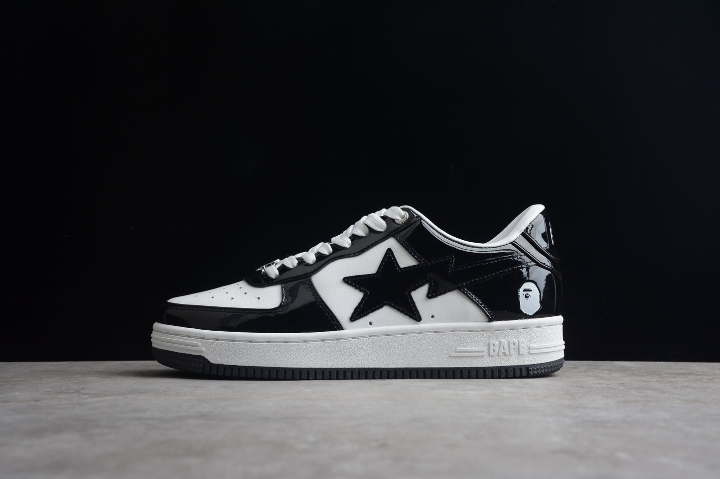 BAPE STA Low-Top Sneakers in Black and White