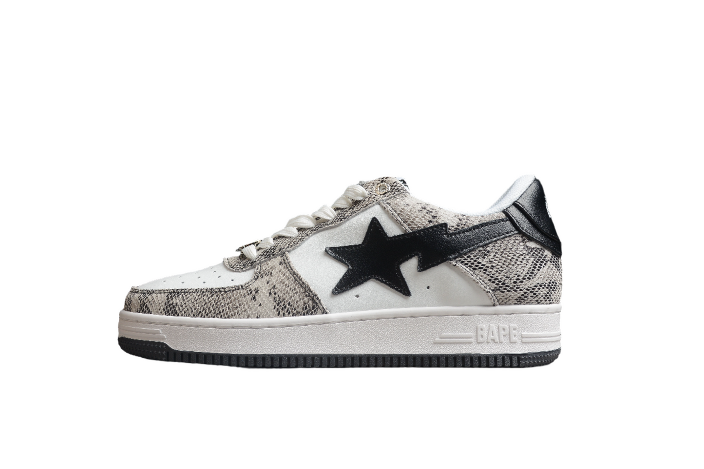 BAPE STA Low-Top Sneakers with Snakeskin Pattern