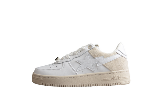 BAPE STA Low-Top Sneakers in White and Cream