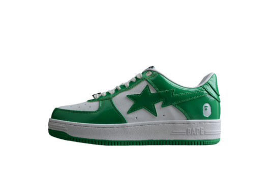 BAPE STA Low-Top Green and White Sneakers