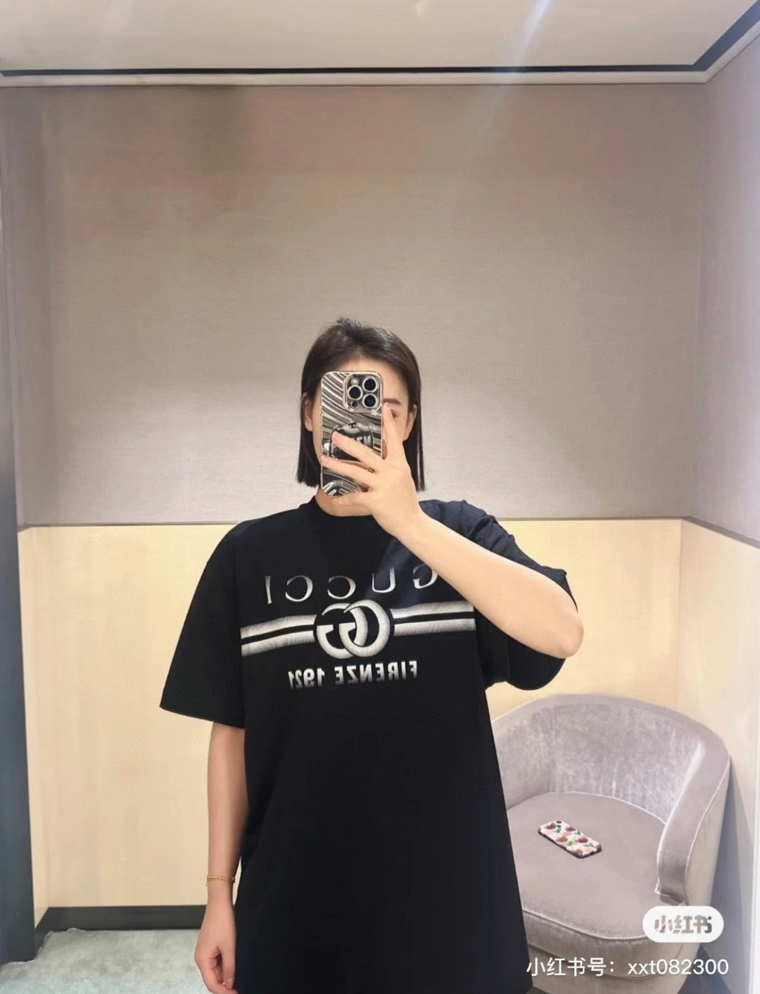 Gucci Black T-Shirt with Firenze 1921 Logo