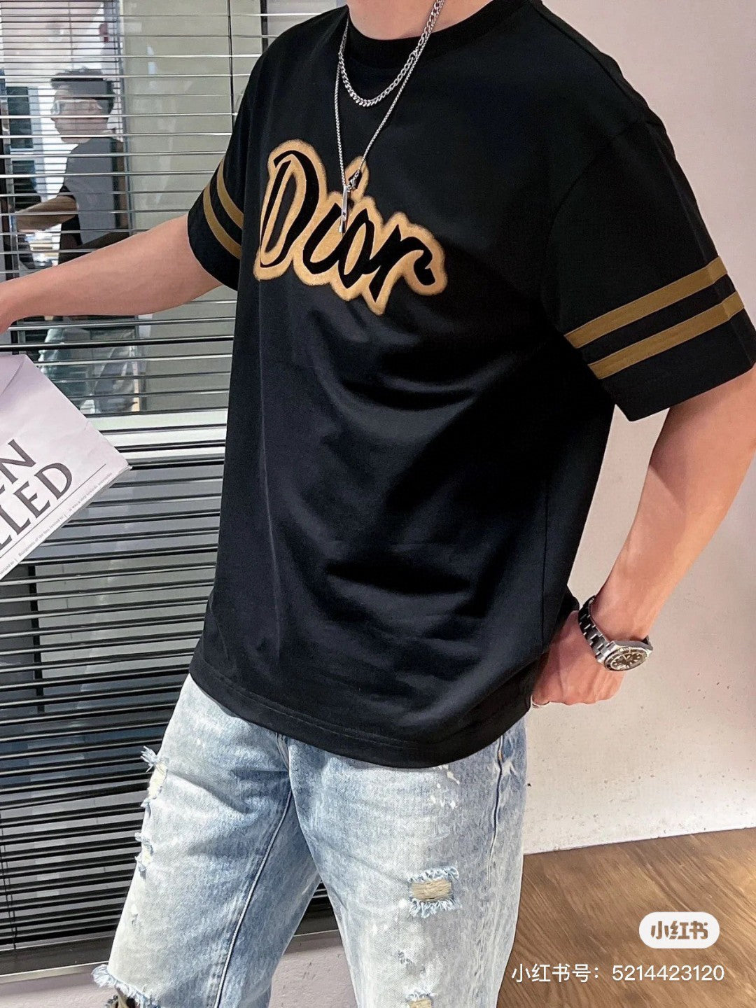 Dior Black and Brown T-Shirt