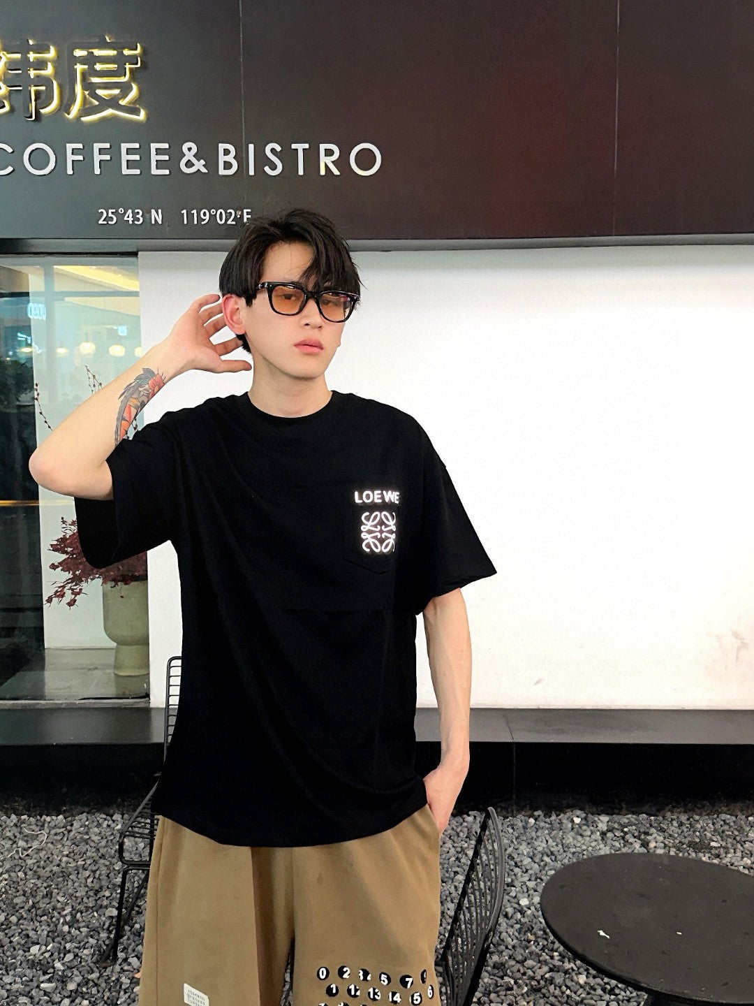 Loewe Black Pocket Logo T-Shirt