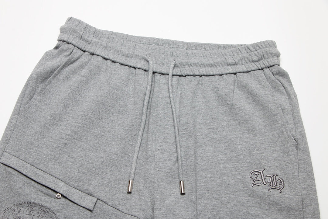 CHROME HEARTS HORSE SHOE LOGO SHORTS GREY