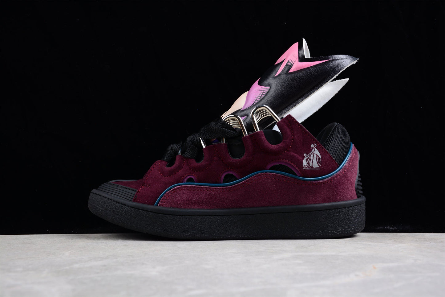 Lanvin Burgundy Suede Sneakers