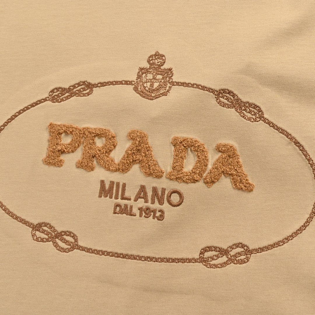 Prada Milano Beige Logo T-Shirt