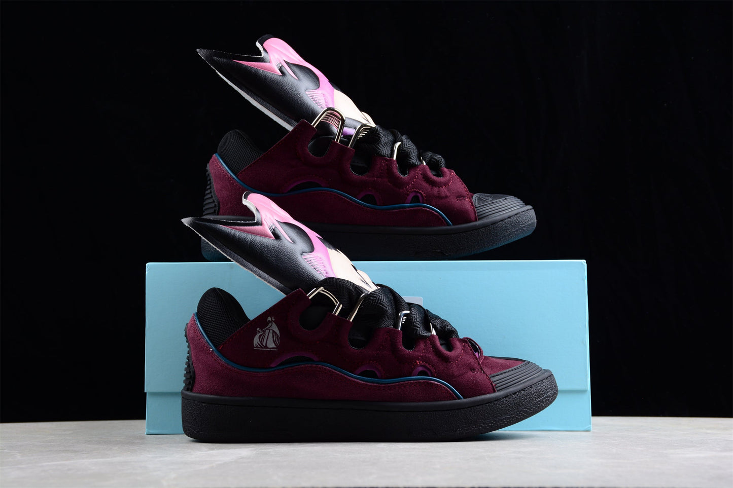 Lanvin Burgundy Suede Sneakers