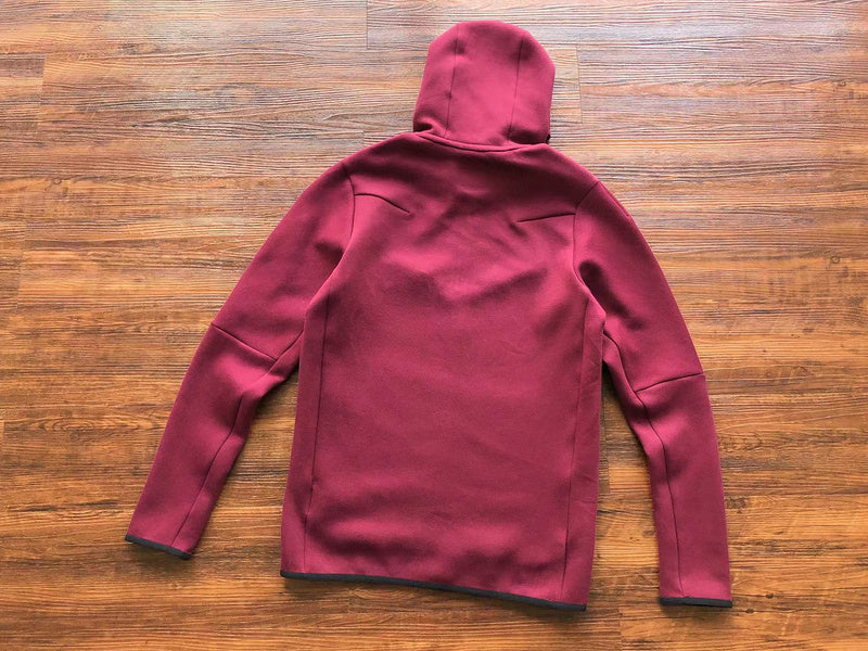 NIKE TECH FLEECE HOODIE x BURGUNDY