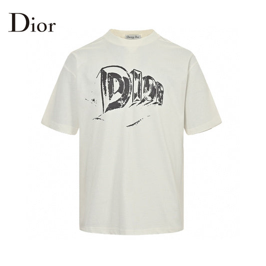 Dior White T-Shirt with Bold Logo