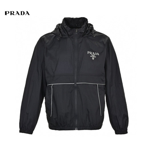 Prada Lightweight Hooded Jacket - Black