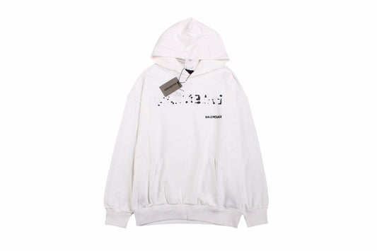 Balenciaga White Logo Hoodie