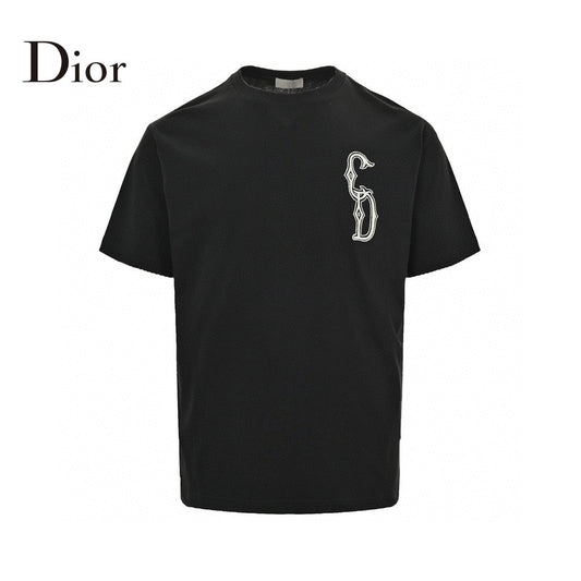 Dior Embroidered CD Logo T-Shirt (Black)