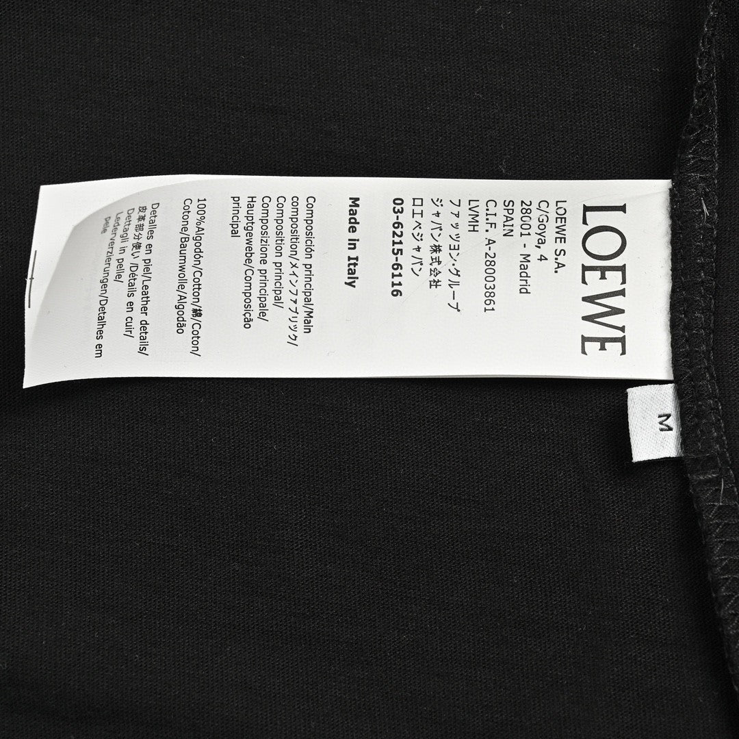 Loewe Black T-Shirt with Blue Pocket