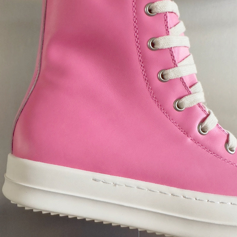 Rick Owens Hot Pink High-Top Sneakers