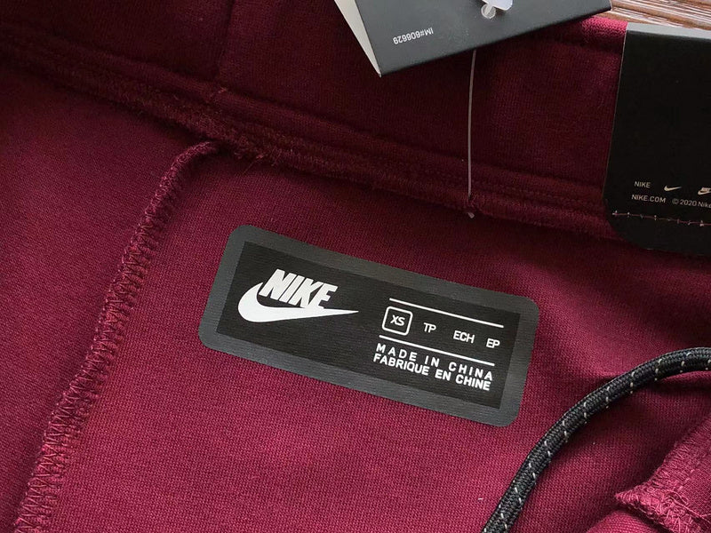 NIKE TECH FLEECE PANTS x BURGUNDY