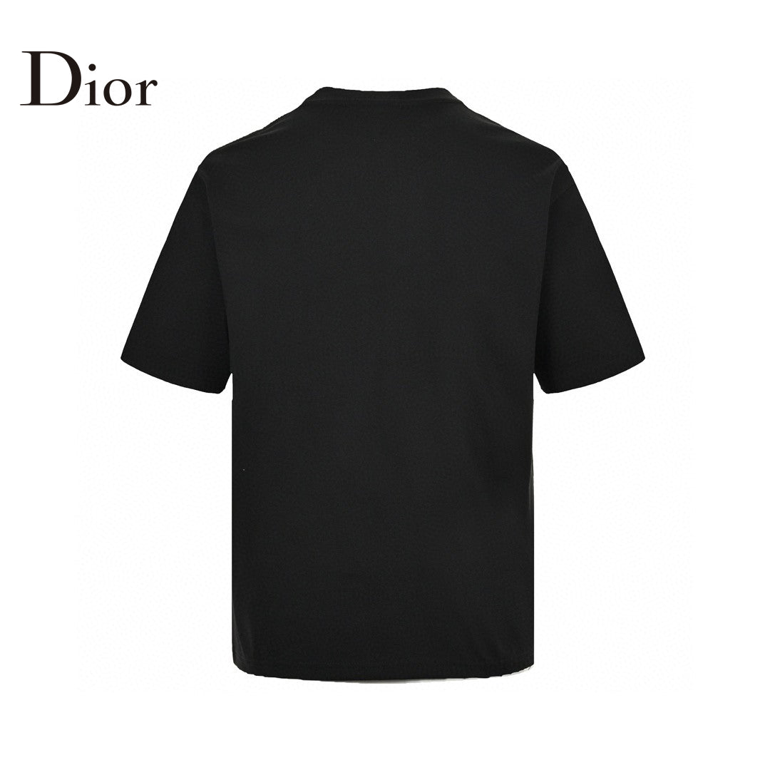 Dior Oversized White Logo Black T-Shirt