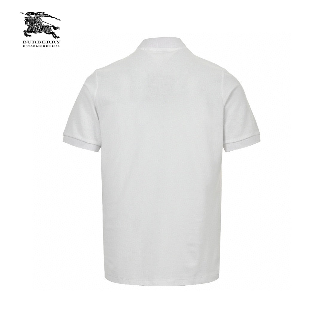 Burberry Monogram Logo Polo Shirt (White)