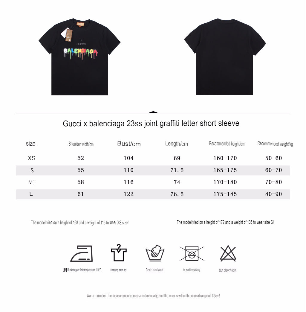 GUCCI x BALENCIAGA DRIP LOGO T-SHIRT BLACK