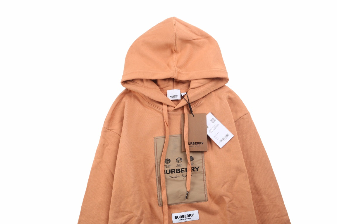 Burberry Brown Hoodie with Logo Patch