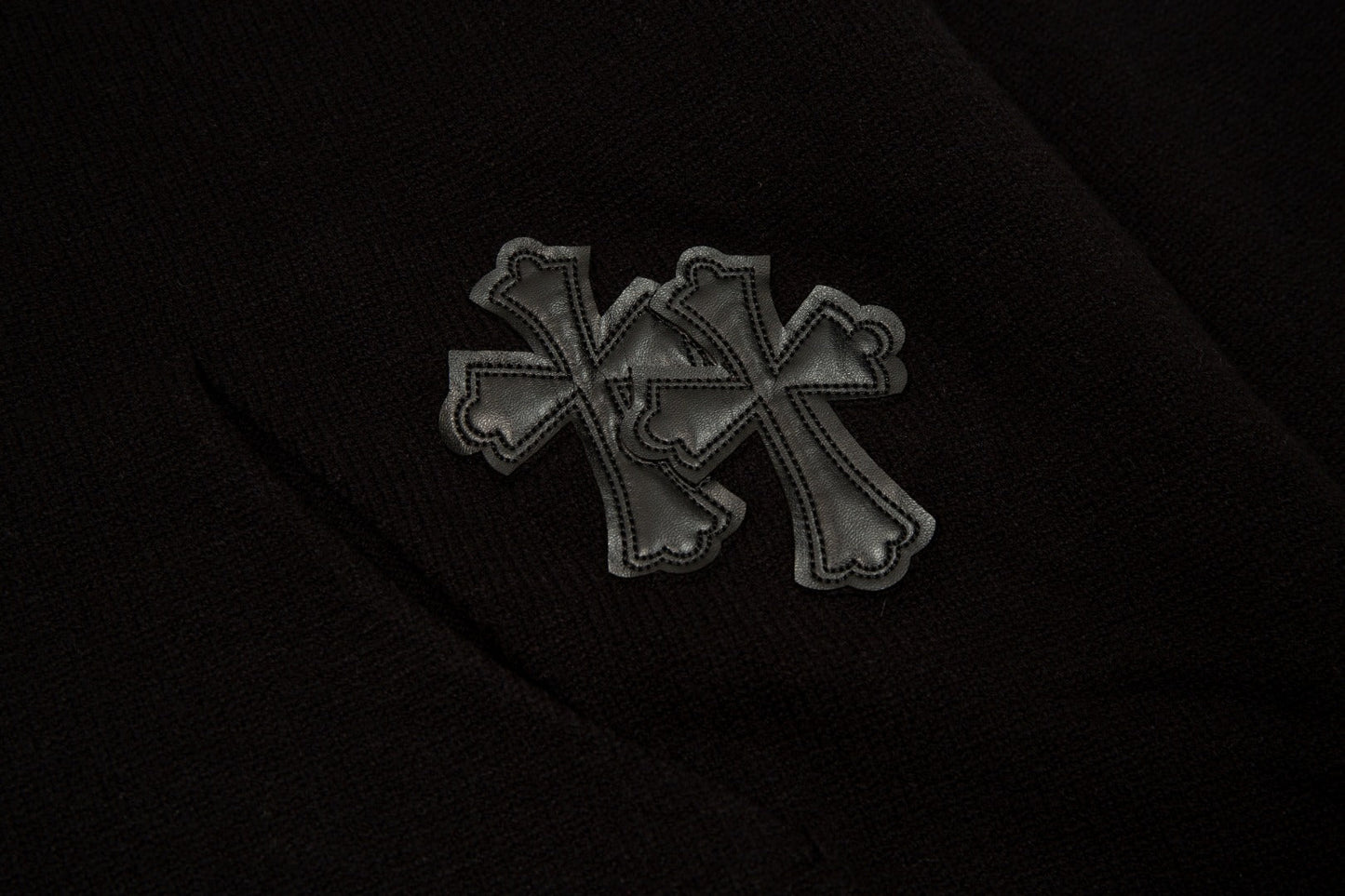 CHROME HEARTS BLACK CROSS PATCH HOODIE BLACK