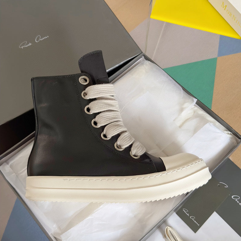 Rick Owens Black High-Top Sneakers