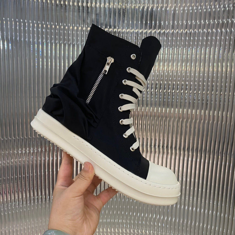 Rick Owens High-Top Nylon Boots - Black and White