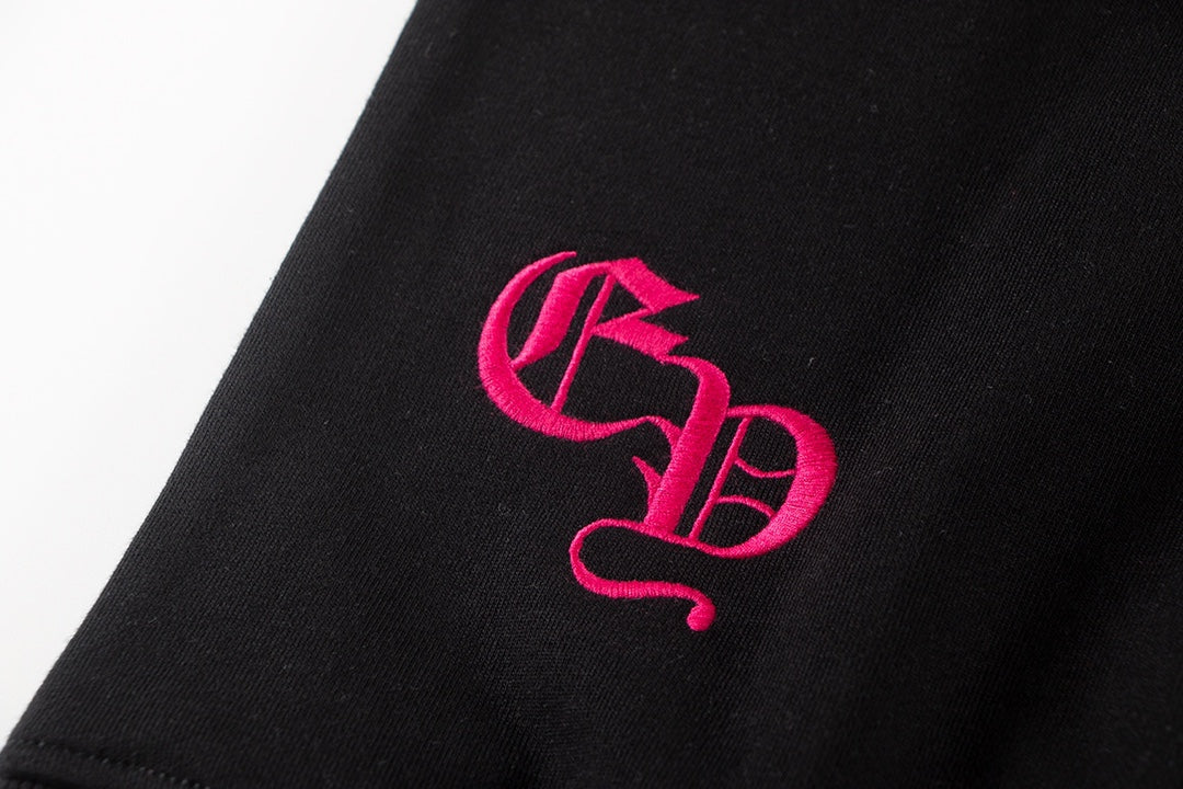 CHROME HEARTS PINK HORSE SHOE LOGO SWEATSHIRT BLACK