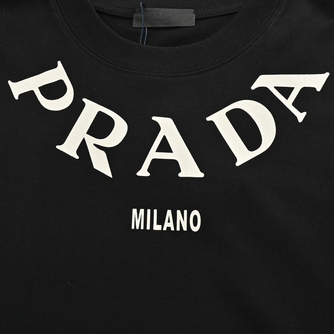 Prada T-Shirt - Black with Bold Branding