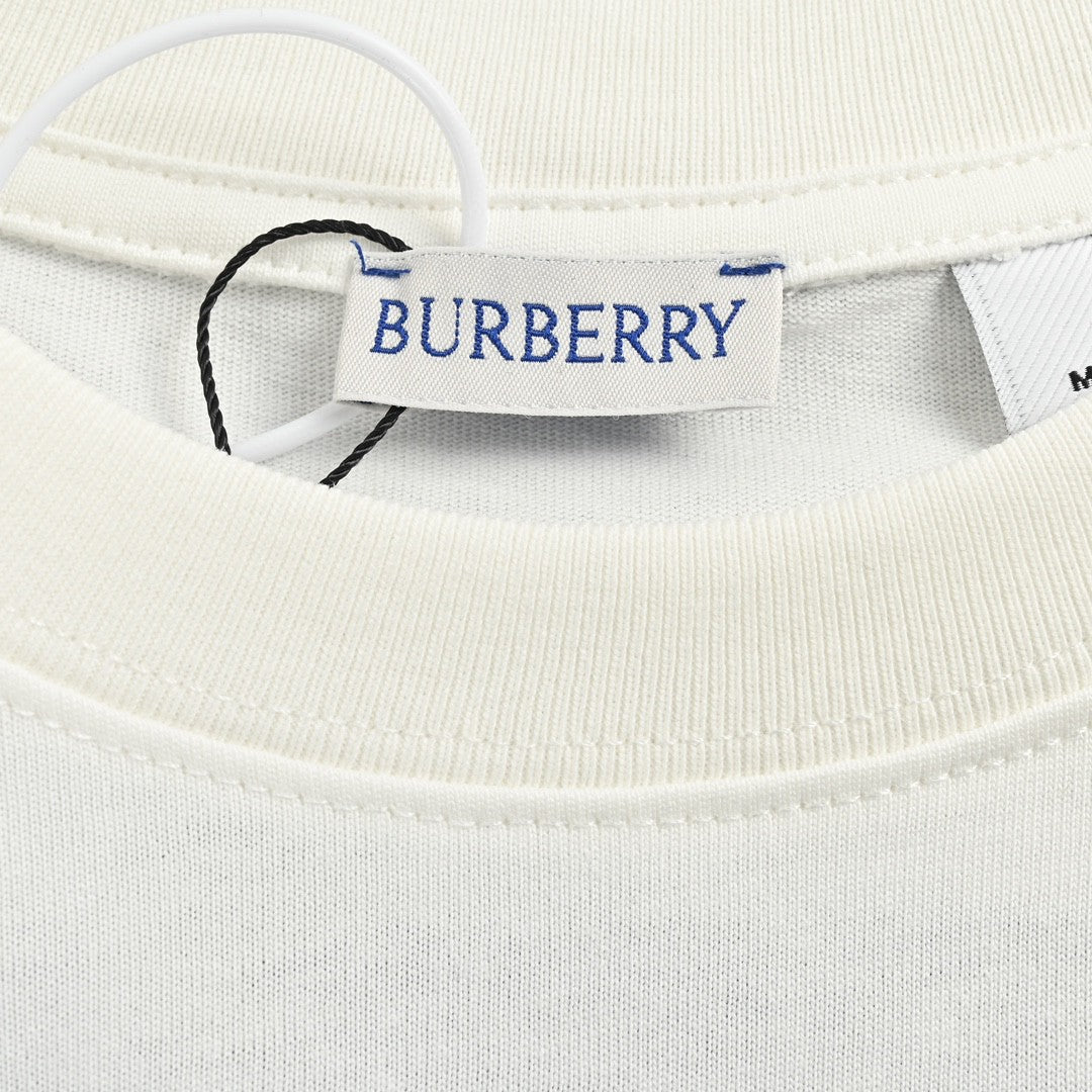 Burberry White T-Shirt with Knight Graphic