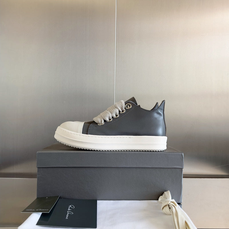 Rick Owens Gray Low-Top Sneakers