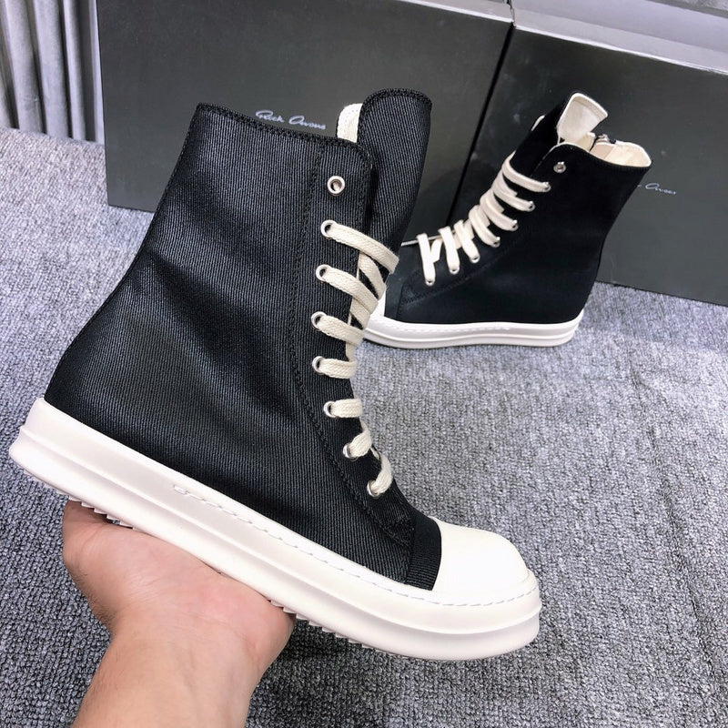 Rick Owens High-Top Canvas Sneakers