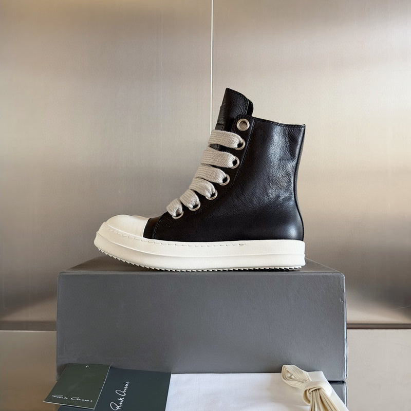 Rick Owens Black High-Top Sneakers