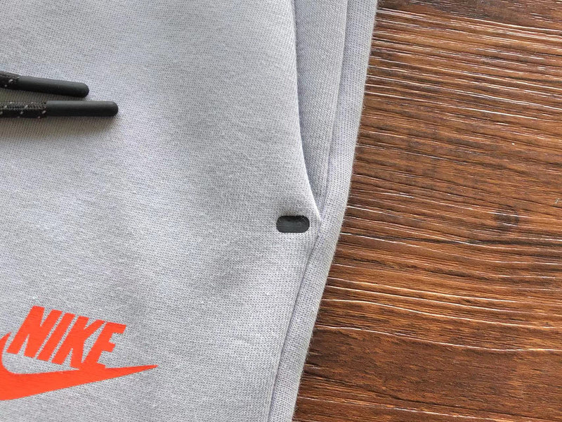 NIKE TECH FLEECE PANTS x WOLF GREY/AQUAMARINE/ORANGE