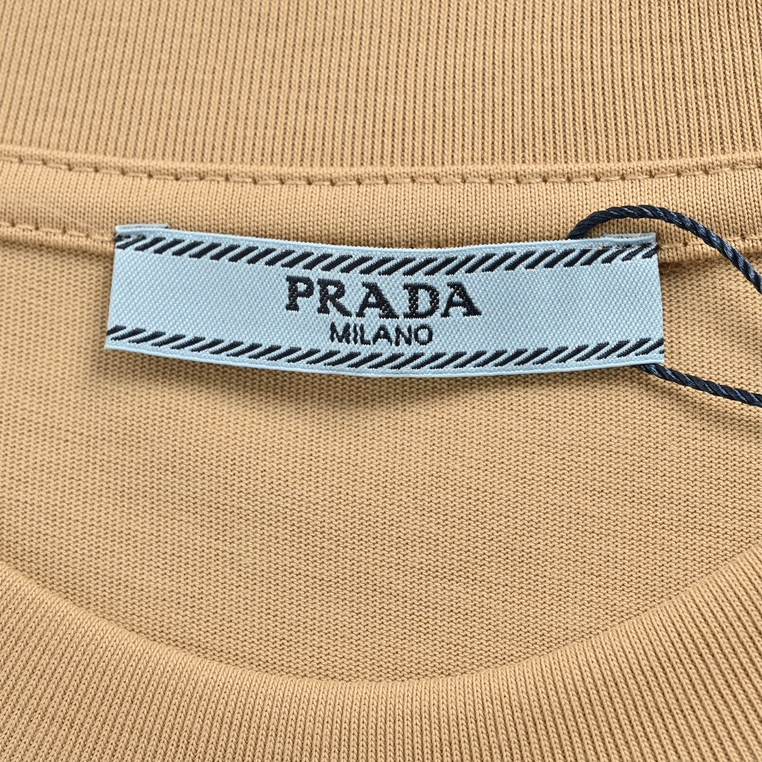 Prada Milano Beige Logo T-Shirt