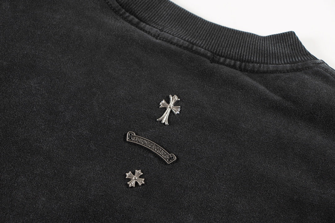 CHROME HEARTS METALLIC CROSS SWEATSHIRT BLACK