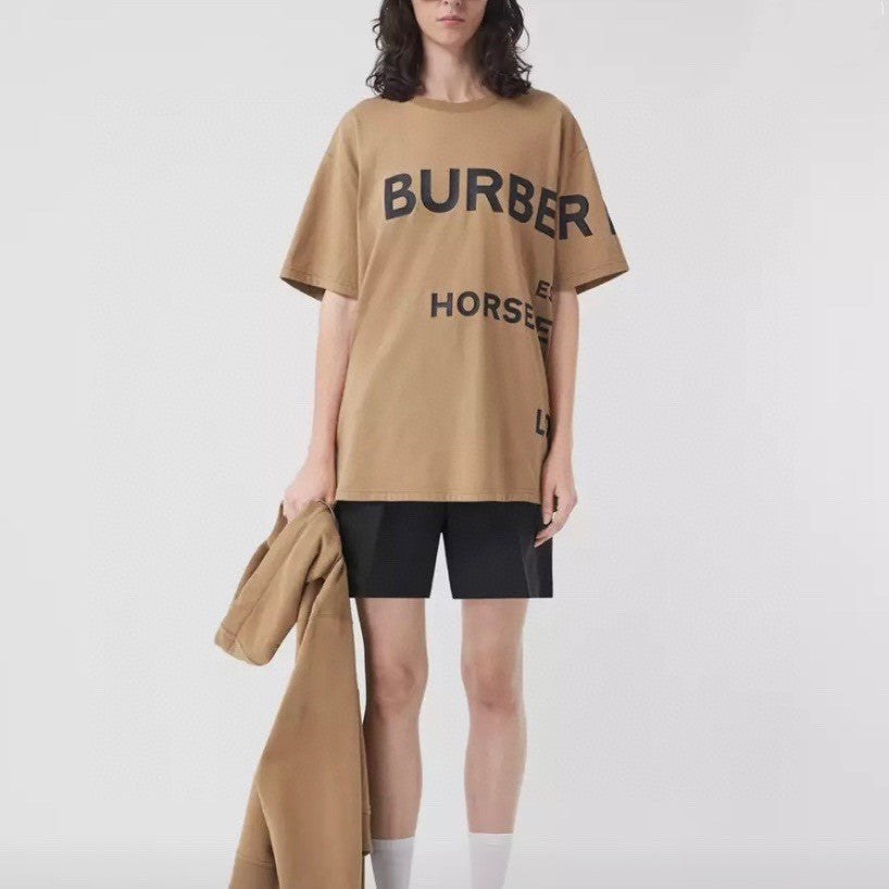 Burberry Beige T-Shirt with Graphic Text