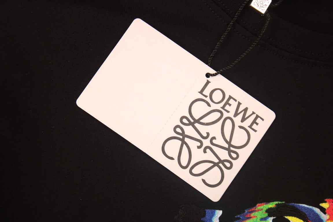 Loewe T-shirt with Colorful Logo (Black)