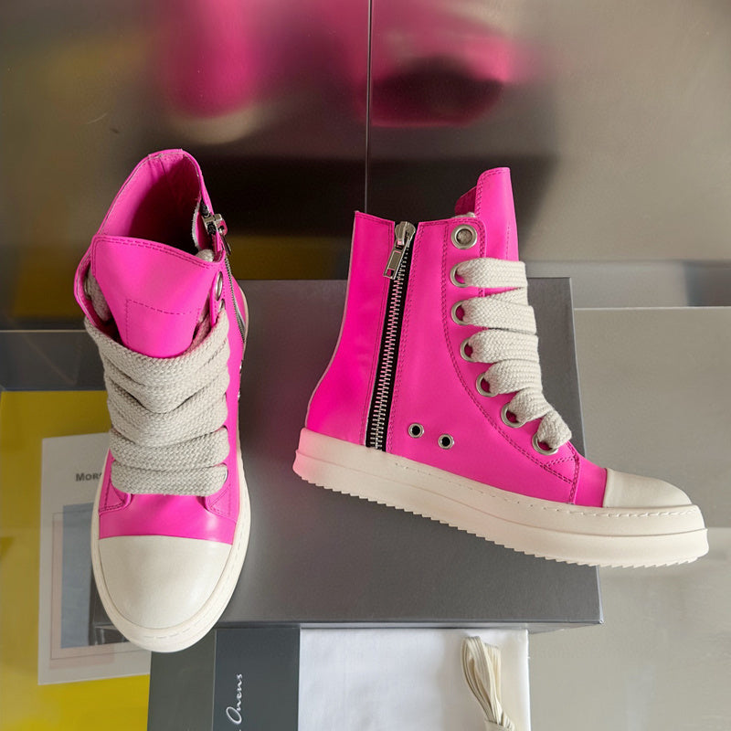 Rick Owens Pink High-Top Sneakers