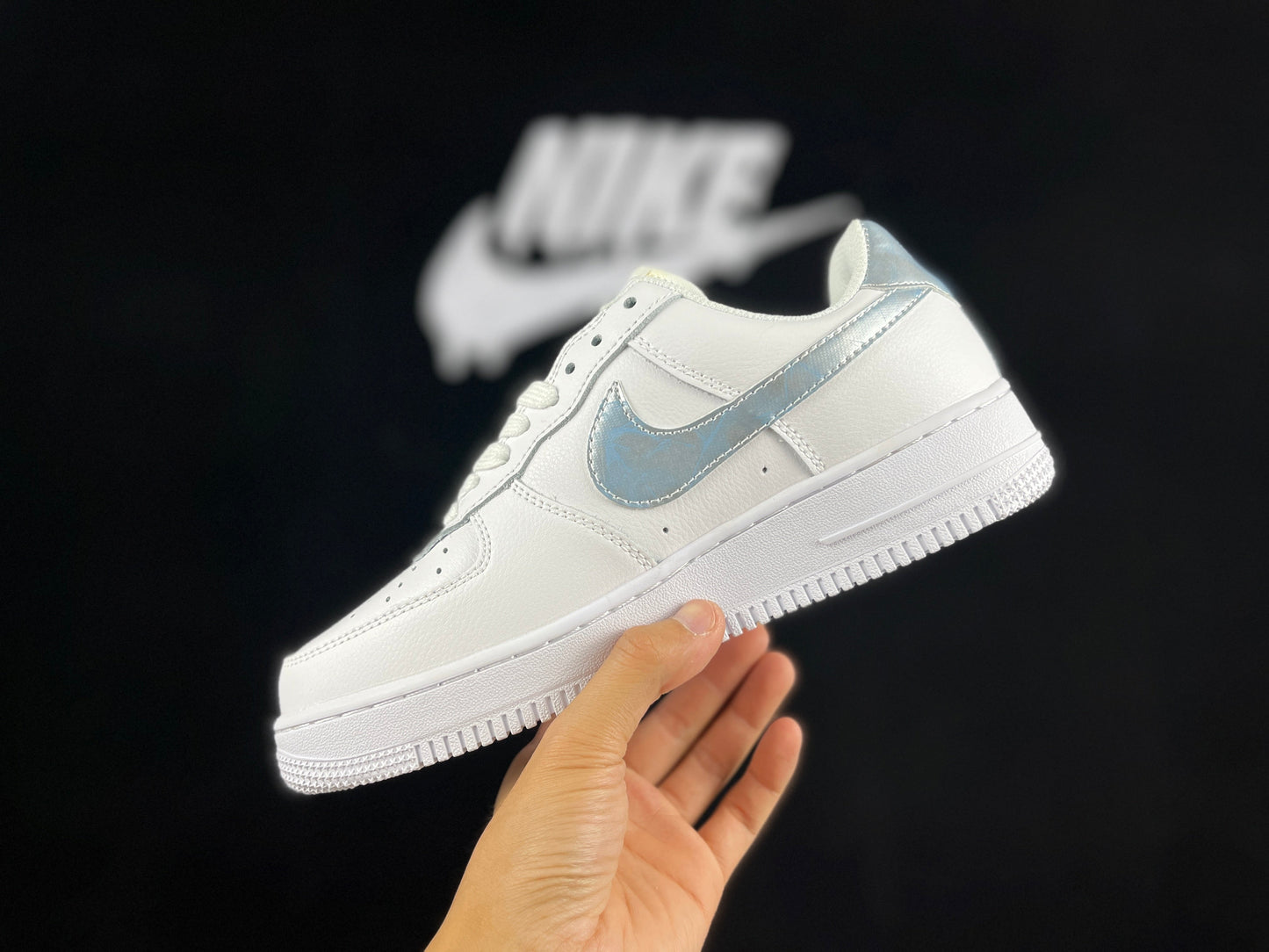 NIKE AIR FORCE 1 Low "White/Blue Iridescent Mist"